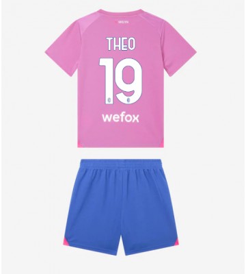 AC Milan Theo Hernandez #19 Tercera Equipación Niños 2023-24 Manga Corta (+ Pantalones cortos)